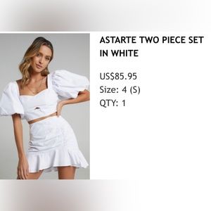 Matching crop top and skirt